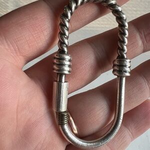 Sterling Silver Twisted Metal Carabiner Keychain